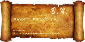 Burgert Marióra névjegykártya